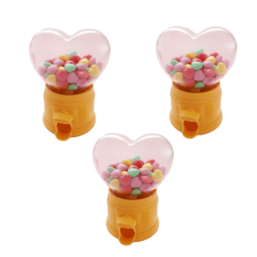 Herzförmiger Süßigkeitenspender, 3er-Set, Rosa, Mini