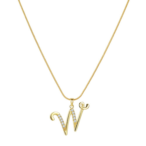 Collier initial plaqué or A-Z26Lettres