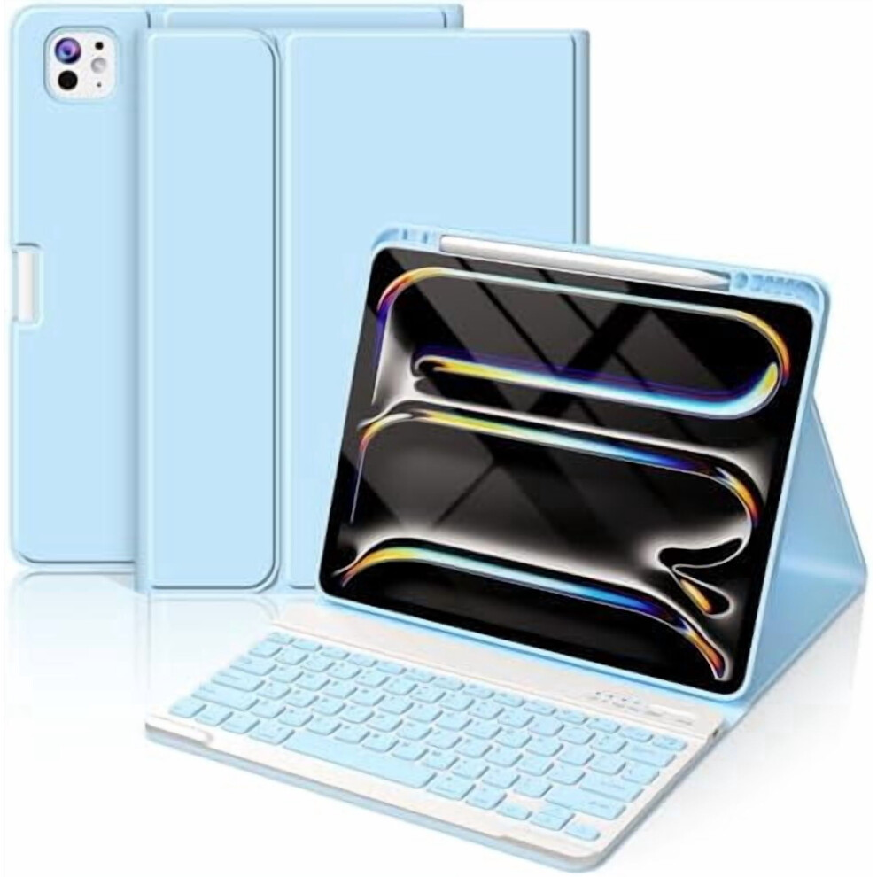 Ipad Pro 13" Keyboard Folio Case With Pencil Holder Blue 9065194786148