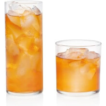 Juego de vasos y vasos para whisky Miles, transparentes, 16 piezas