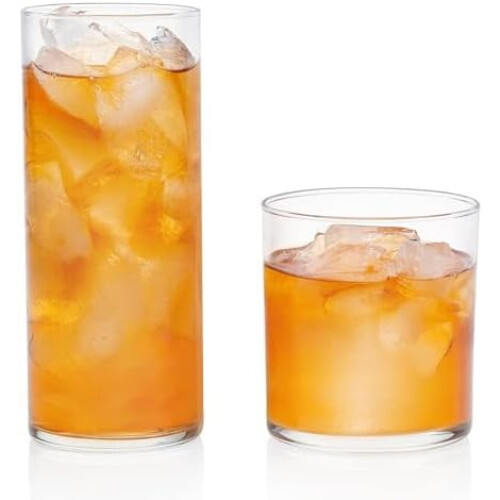 Set di bicchieri Miles Tumbler e Rocks trasparenti da 16 pezzi