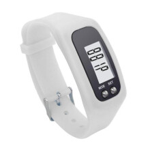 LCD-Schrittzähleruhr mit 12-mm-Lederarmband