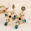 Boho rhinestone cross dangle earrings for women 2
