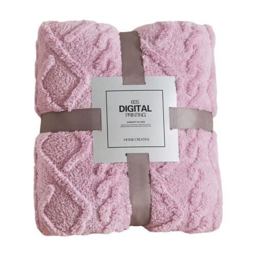 Fleecefilt Sammet Jacquard Flanell Lila Rosa