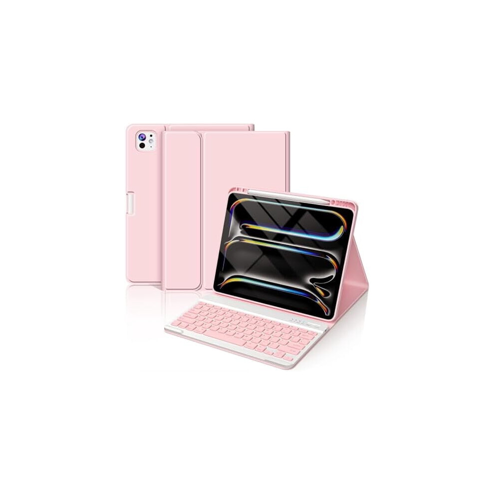 Ipad Pro 13" Keyboard Case M4/M5 2024-2025 Pink 9065194786155