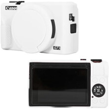 Carcasă din silicon pentru Canon G7X Mark III, albă