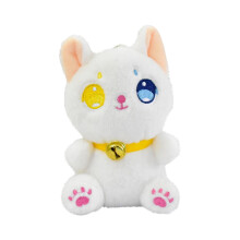 Peluche a forma di gatto con campanellino, dal design morbido e realistico, alto 14 cm (5,5 pollici).