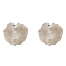2X Vaso di Corallo Arte  Contenitore per Fiori Vaso di Erba di Pampa Soggiorno Centrotavola da Tavolo Decor Bianca Crema A