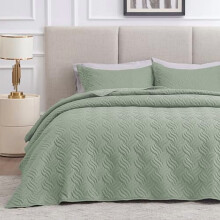 Juego de edredón Sage Queen de 3 piezas con estampado de olas