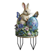 Estaca de jardín acrílica con forma de huevo de conejo, 30 cm (1 pieza)