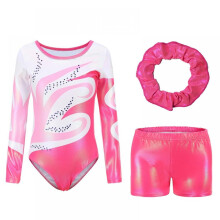 Girls' gymnastics leotards with embroidery and glitter