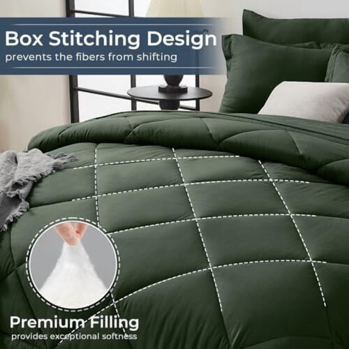 Army Green Comforter Set Full 7-Piece 1