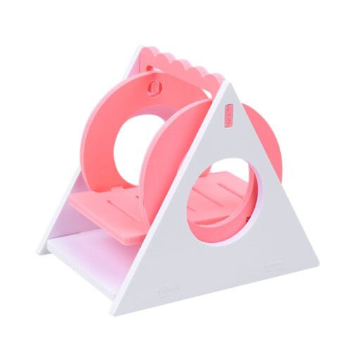 Wooden Triangle Hanging Hammock for Small Pets Pink 1