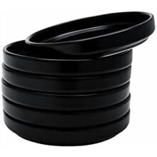 Dessertbordjes van porselein, zwart, 15 cm, set van 6