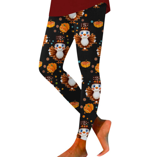 Női Hálaadás Napi Pulykamintás Leggings1Pár