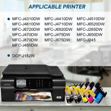 JUNXIAO LC103/LC101 -mustekasetit Brother MFC-J870DW -malliin