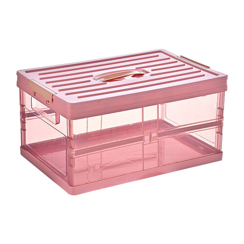 Boîte de rangement transparente pliable avec couvercle (1 pièce) 2