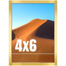 Złota rama na zdjęcia 4x6 z pleksiglasem HD i matą