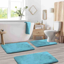 Bathroom Rugs & Sets 3 Piece - Bathroom Rug & Absorbent - Bath Mat & Soft Non Slip Quick Dry Bath Mats for Bathroom