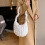 Sac cabas Puffer blanc à bandoulière 2