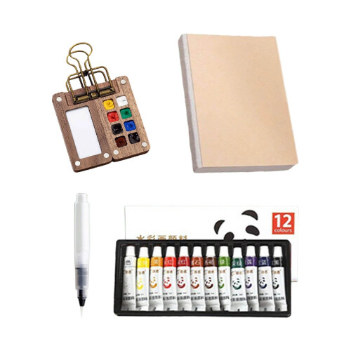 Mini set di acquerelli, tavolozza da viaggio portatile con