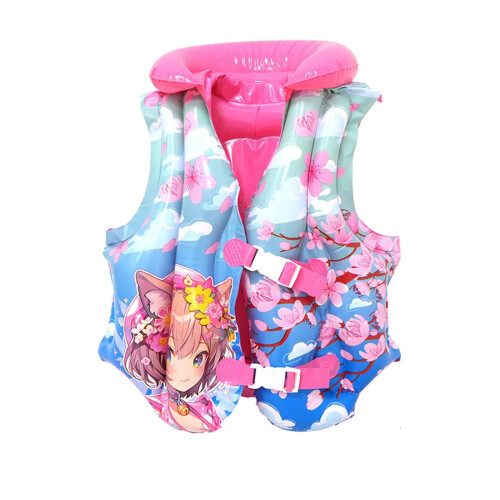 Opblaasbaar reddingsvest voor meisjes, roze, one size