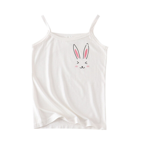 Débardeur doux imprimé lapin pour filles, 4-5 ans