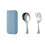 304 Stainless Steel Spoon Fork Set Blue 2-Piece with Case 1