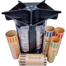 Coin sorter and counter with wrappers 5-in-1