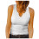 Ärmelloses, geripptes Tanktop mit V-Ausschnitt für Damen, einfarbig 1
