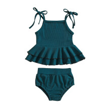 Baby girl sleeveless solid swimsuit for 3-6 months