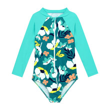 Girls' long sleeve rash guard swimsuit UPF 50+ for ages 2-3