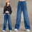Sommerjeans für Mädchen, elastischer Bund, lange Freizeithose 4