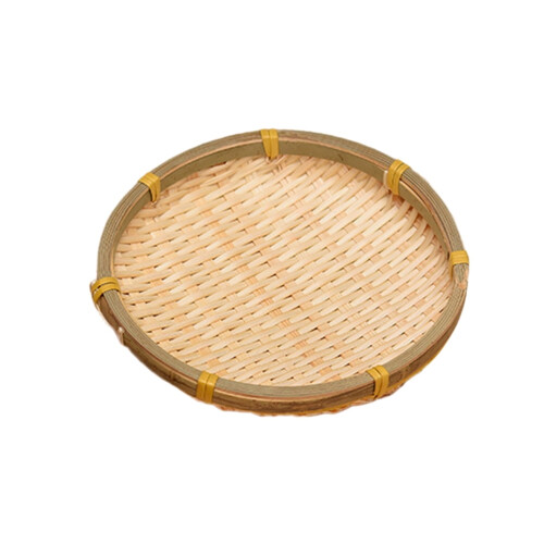 Runder Bambuskorb, handgeflochten, 18 cm 2