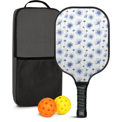 Σετ κουπιών Pickleball με λουλούδια από fiberglass, 2 τεμάχια με μπάλες