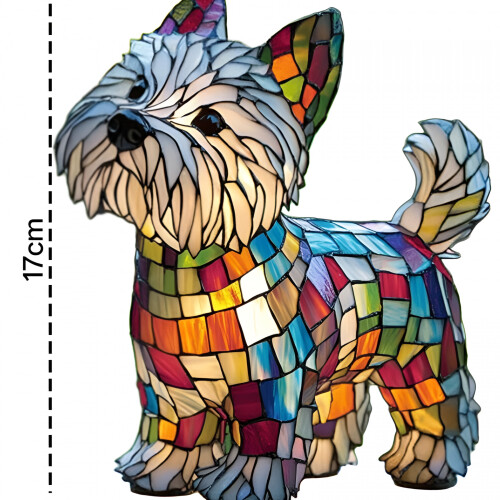 Λάμπα Western Highland White Terrier από βιτρό ρητίνης 1
