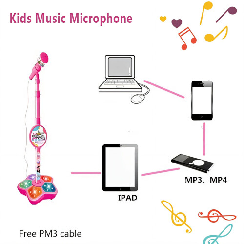 Standing Microphone for Kids Black Dual Suction 2