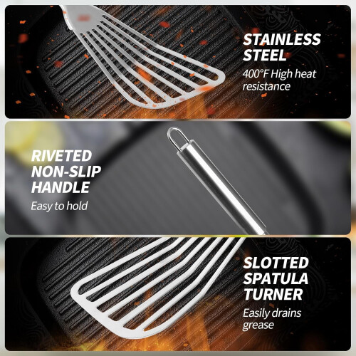 Spatule à poisson en acier inoxydable, lot de 2 2
