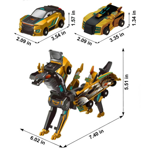 Voiture dinosaure jaune Crash et Transformable 1 pièce 1