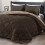 King Comforter Set Brown Tan 3-Piece 104x92 Inch 1