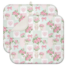Tapis égouttoir de cuisine en microfibre à motif floral 40 x 45 cm