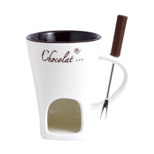 Ceramic fondue set with heater, 1 set