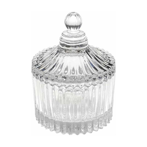Bonboniere aus Glas mit Deckel, 2,5" x 3,3"
