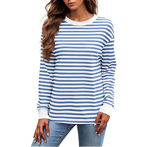 Hellblaues Damen-Langarmshirt aus Polyester, Größe S 1
