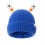 Πλεκτό καπέλο Beanie με μάτια, μπλε, ζεστό χειμωνιάτικο καπέλο 2