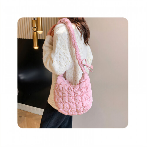 Τσάντα Tote Puffer με Καφέ Κορδόνι 1 τεμ. 1