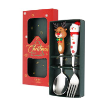 Christmas Forks & Spoons Set, 4-Pc Stainless Steel Cutlery with Gift Box – Compatible with Holiday Tableware