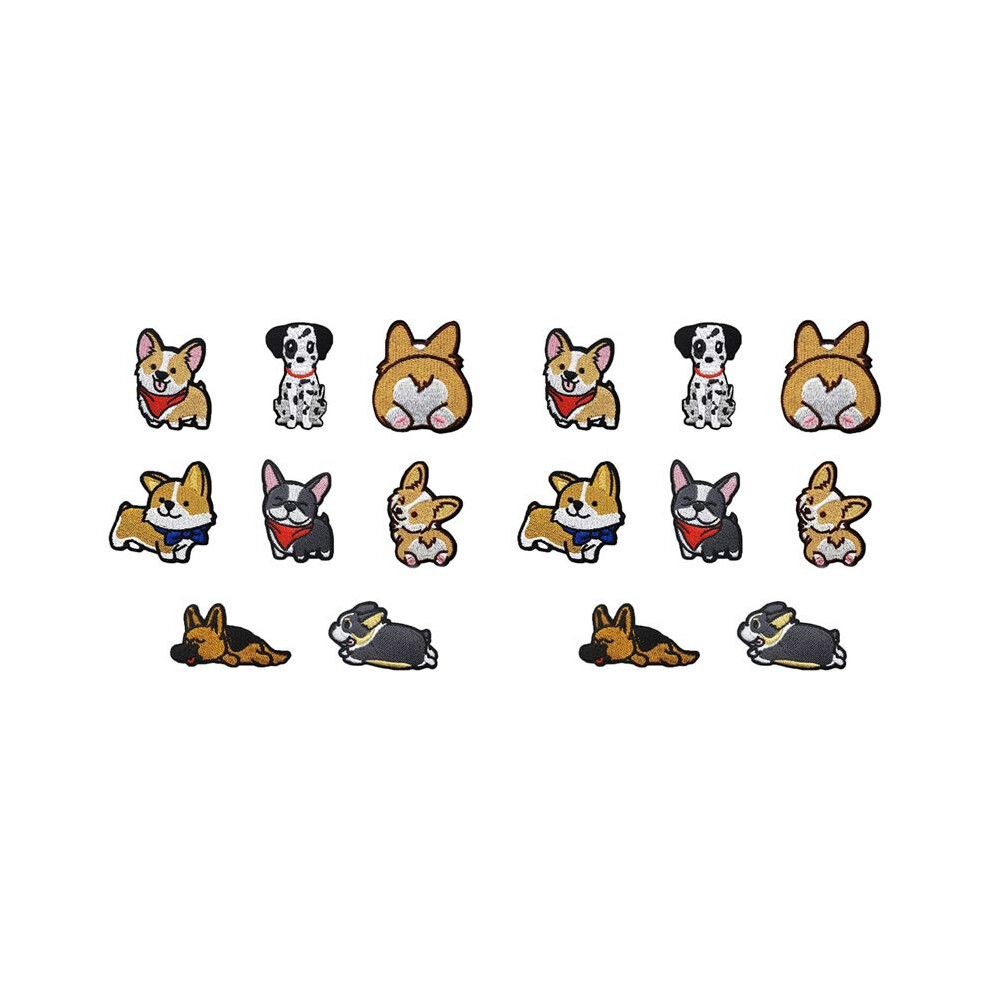 16Pcs Cute Dog Patches For Clothing, Badge Embroidery Patch, Iron Sew Embroidered Decoration Appliques For Clothes 6032530948969