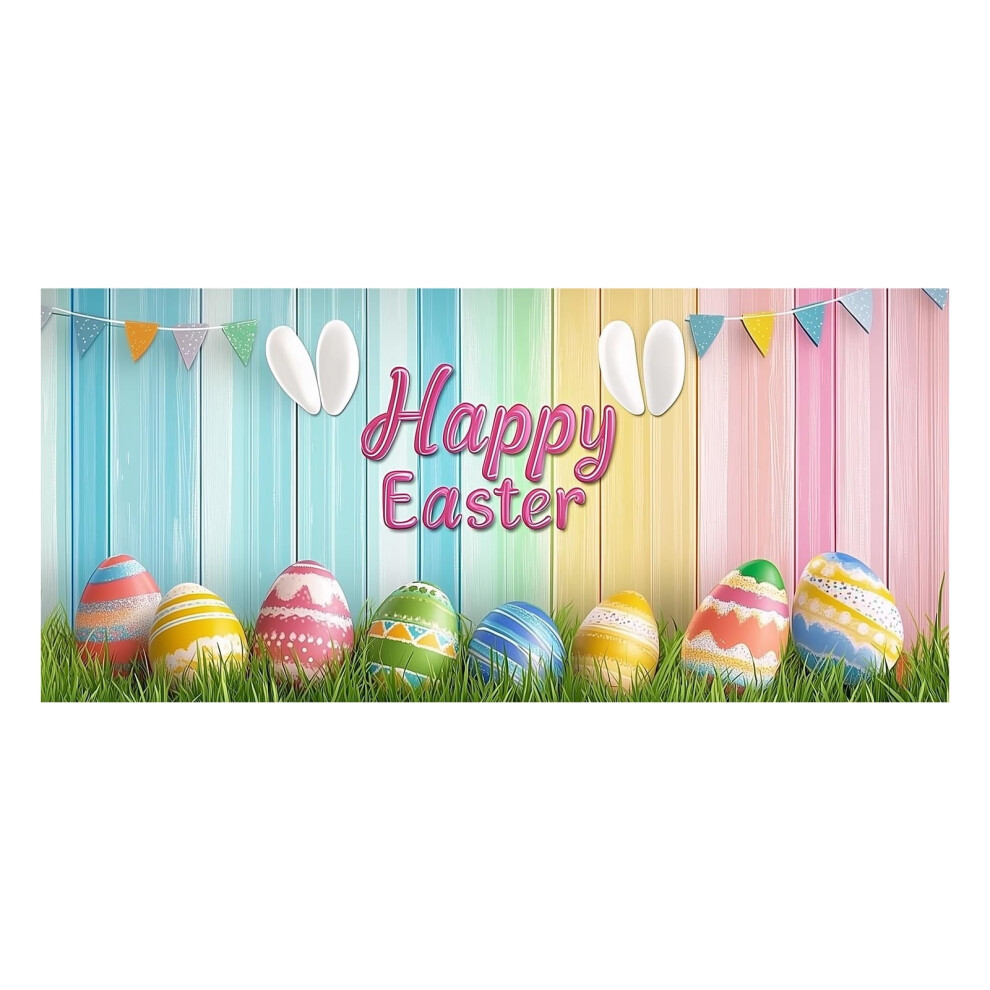 Easter Rabbit And Colorful Eggs Photo Backdrop 5X7 Ft 917087908740