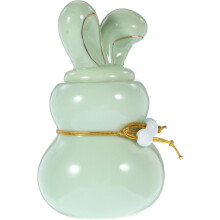 Jar Fianán Coinín na Cásca Ceirmeach Glas 1 phíosa